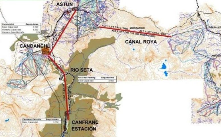 Unión de estaciones incluyendo a Canfranc