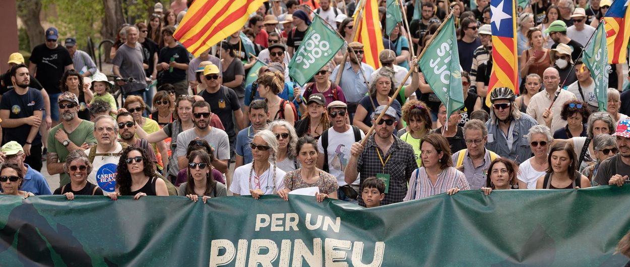 Protesta contra los Juegos Olímpicos de Invierno 2030 en el Pirineo Catalán