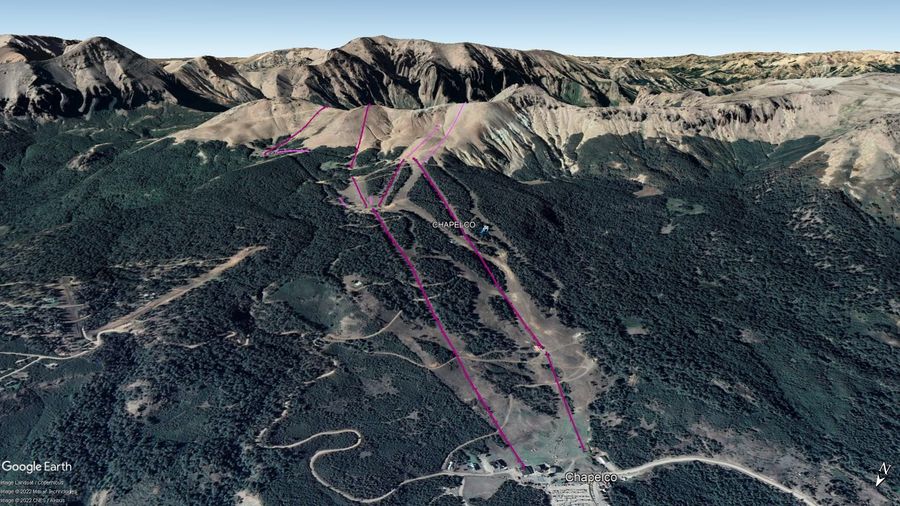 Vista Google Earth Chapelco temporada 2022