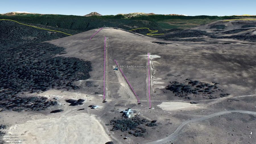 Vista Google Earth Cerro Batea Mahuida temporada 2022