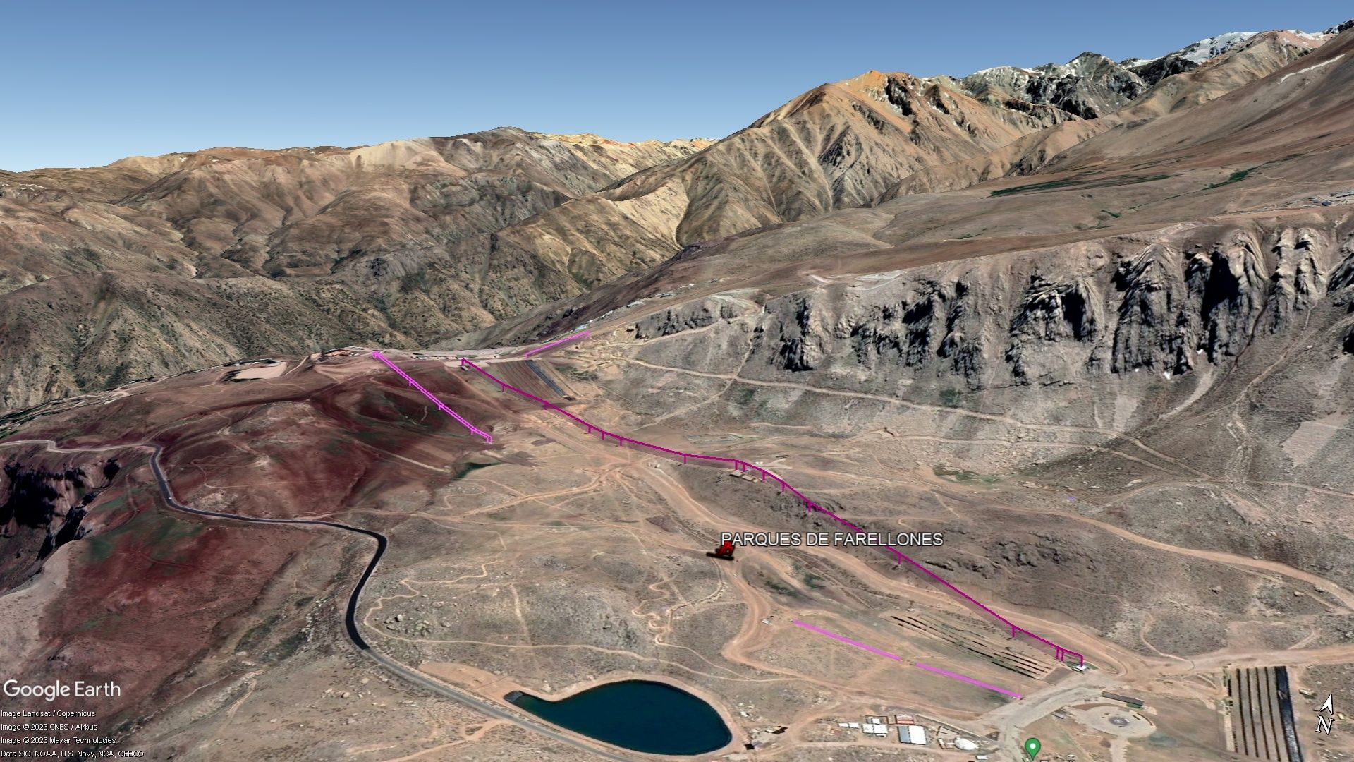 Vista Google Earth Parques de Farellones 2023