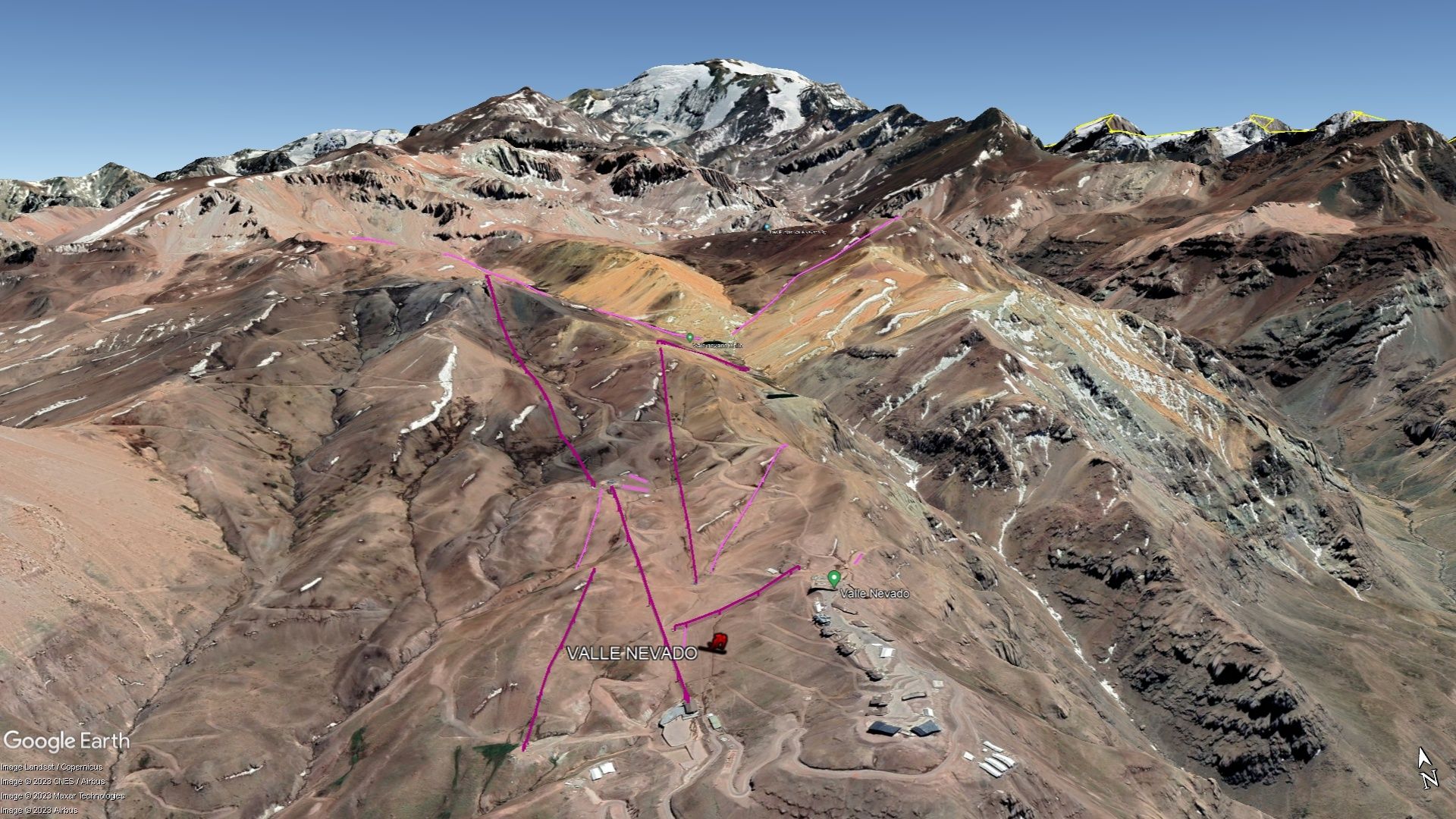 Vista Google Earth Valle Nevado 2023