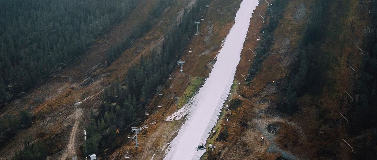 Idre Fjall abre su temporada con esta pista de esquí de nieve guardada