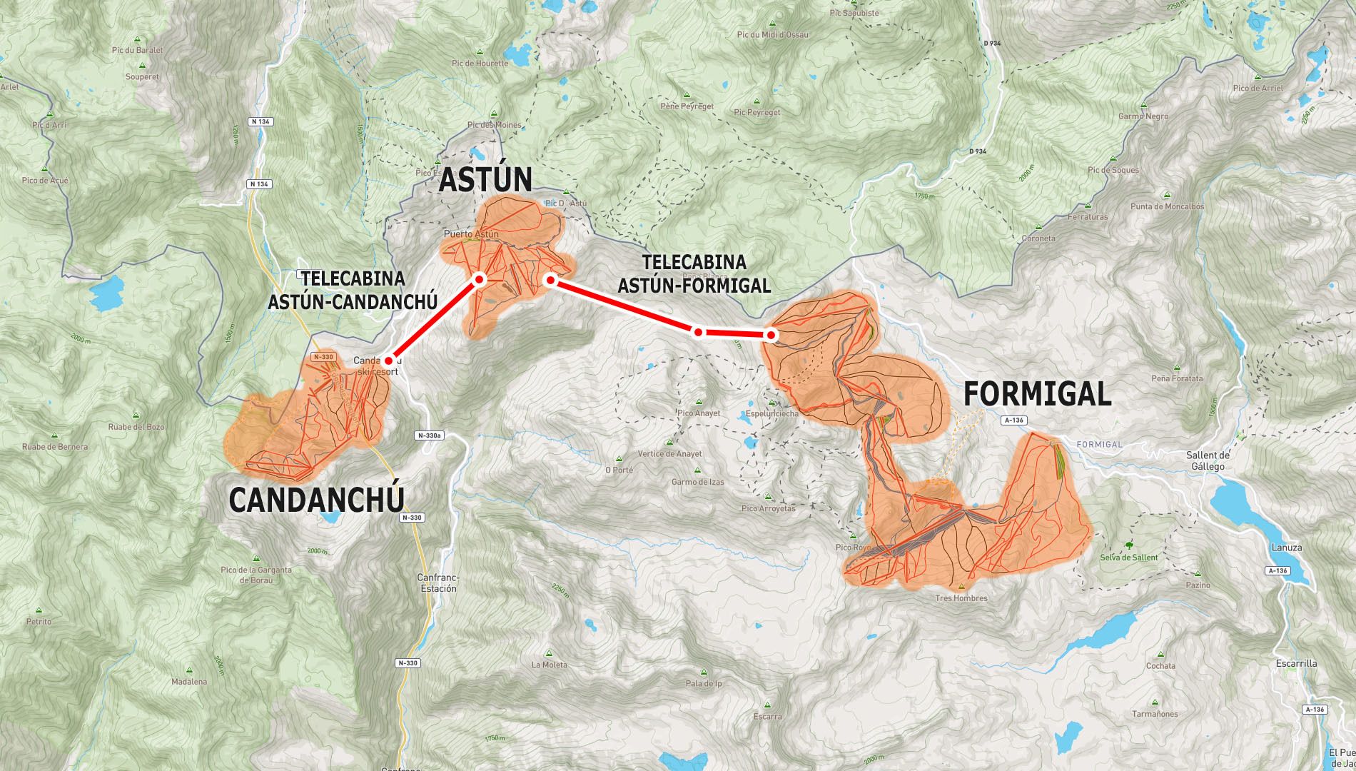 Aprobada la inversión para un telecabina Astun-Formigal: 250 km de pistas de esquí