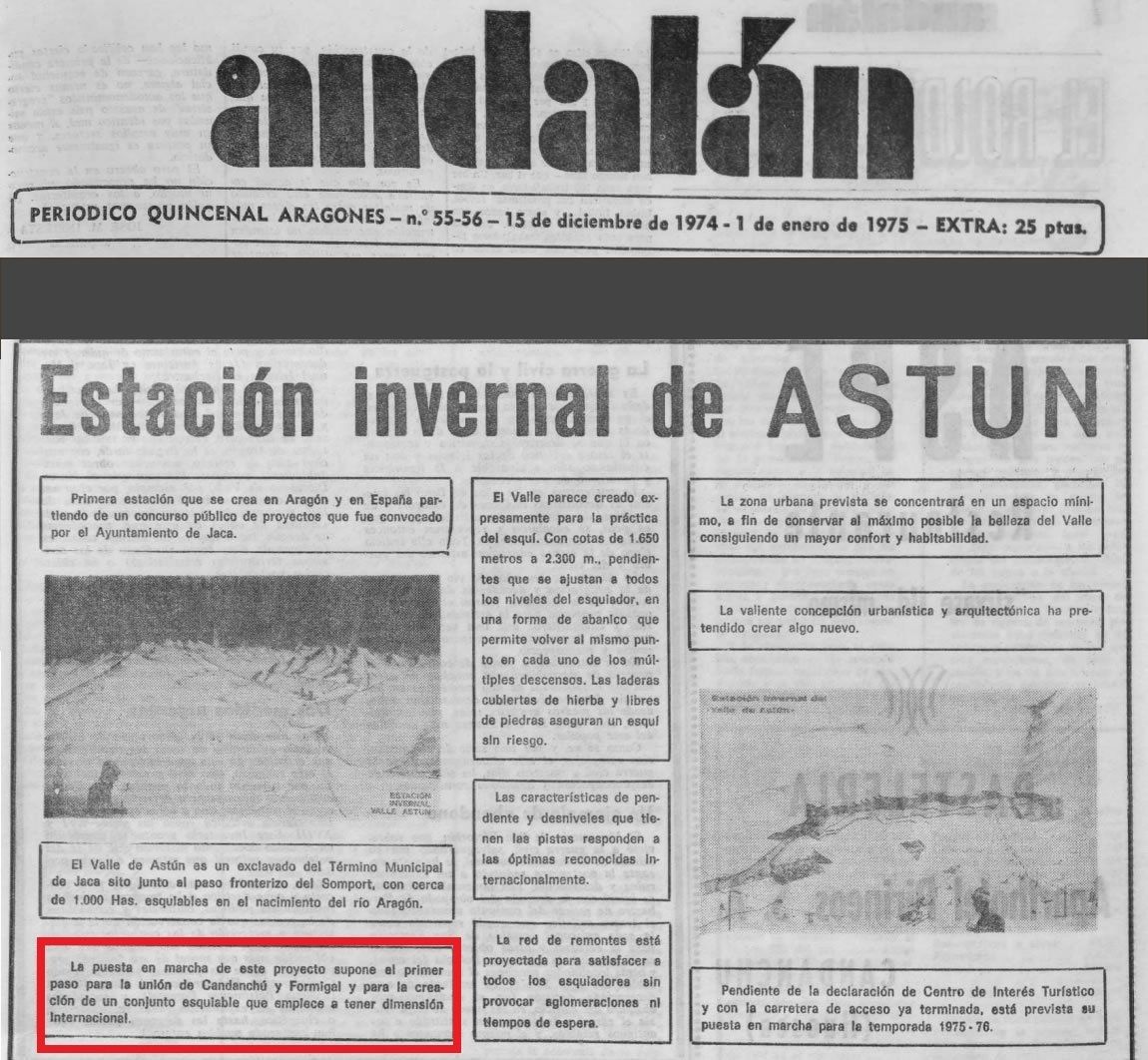 Diario Andalán. Inauguración de Astún