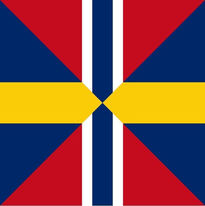 Union Mark Noruega-Suecia, llamada "la ensalada de arenque"