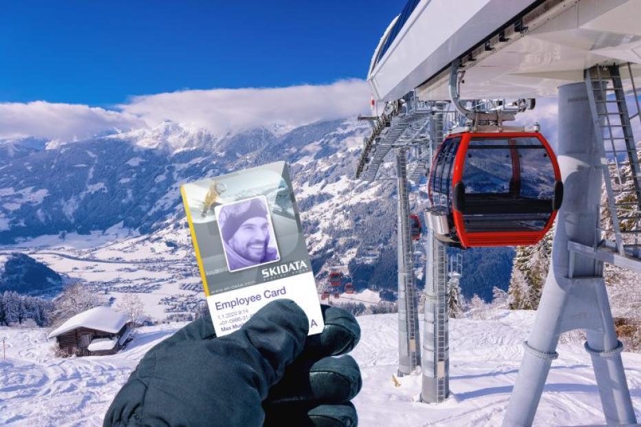 Skidata employed card, tarjeta empleado estacion esqui