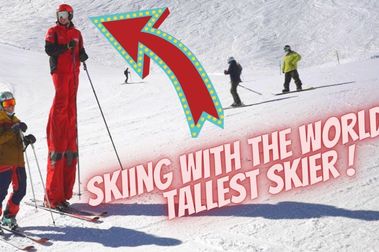 El esquiador más alto del mundo!