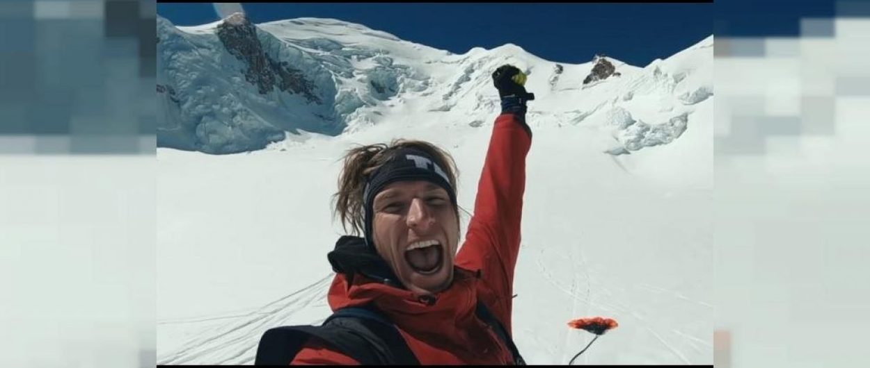 Matthias Giraud logra un vertiginoso salto en esquís desde el Mont Blanc