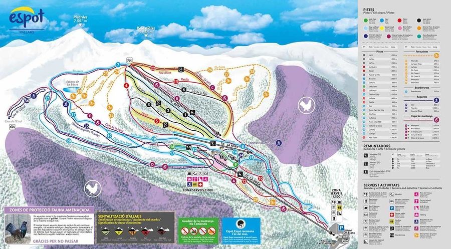 Mapa pistas de Espot Esquí temporada 22-23