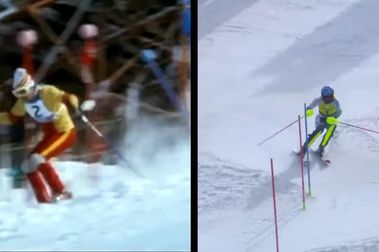 Este video compara la técnica de esquí de Paquito Fdez. Ochoa y Joaquim Salarich