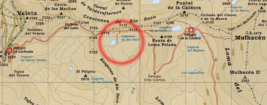 Plano de ubicación de las lagunas de Río Seco