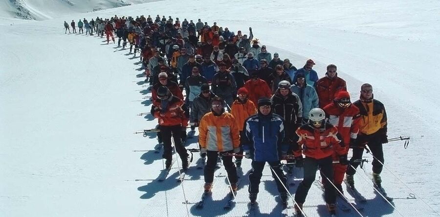 Soldeu El Tarter innova en 1994 con la modalidad Ski-Ratrac (Foto: llibre Història 50 anys de Soldeu El Tarter).