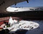 Convierten el Estadio de Pekín en un inmenso parque de nieve