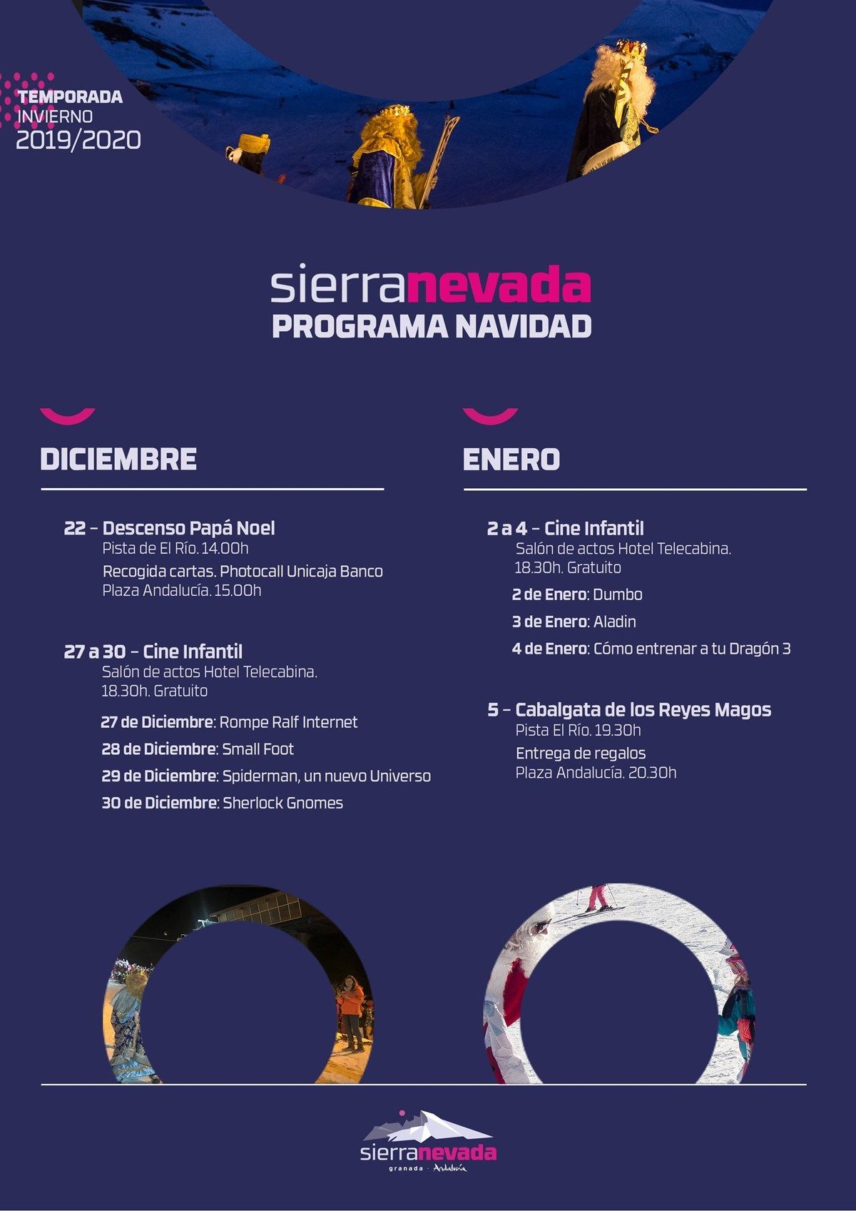 Programa actividades de Navidad en Sierra Nevada esqui