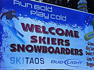 Cartel de Bienvenida a los snowboarders