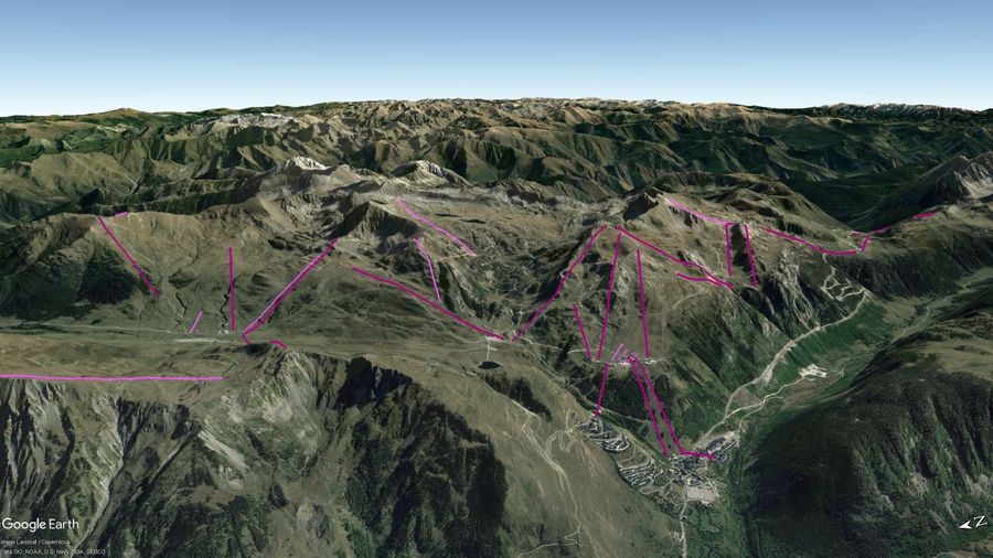 Vista Google Earth Pro Baqueira BeretTemporada 2021/22