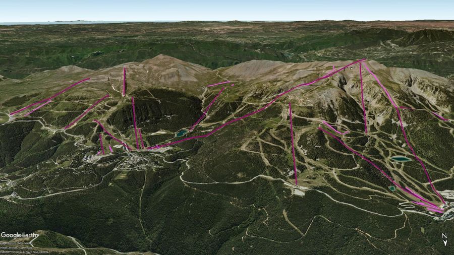 Vista Google Earth Pro Alp 2500 (Masella+La Molina) Temporada 2021/22