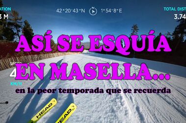 Así se está esquiando en Masella....en la peor temporada de la historia. 