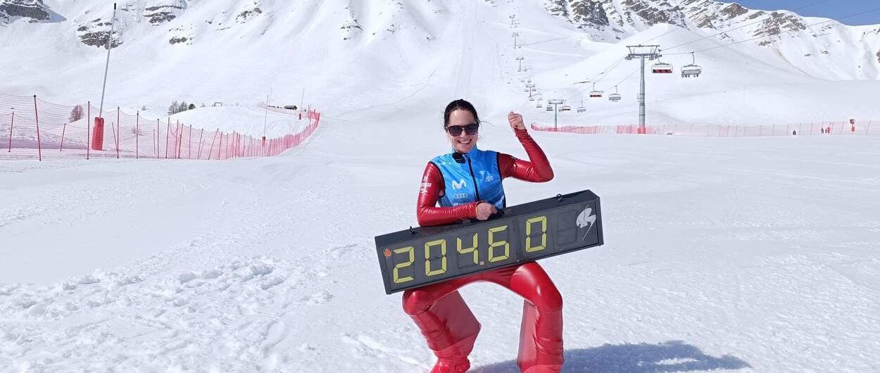 Marta Visa marca el nuevo récord de España de esquí de velocidad femenina