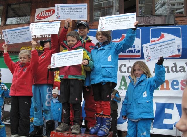 Ganadores del Campeonato de Esqui Infantil de Andalucía