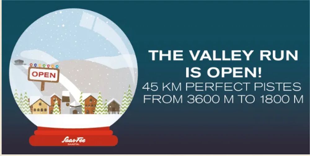 Saas Fee abre la Valley Ruy: la pista más larga del mundo actualmente