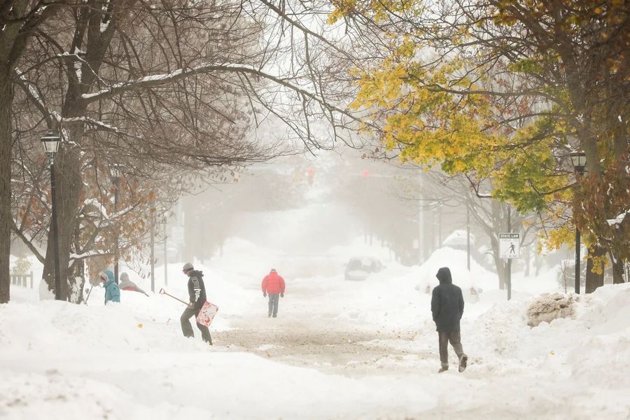 Imágenes de la nevada en Nueva York Noviembre 2022