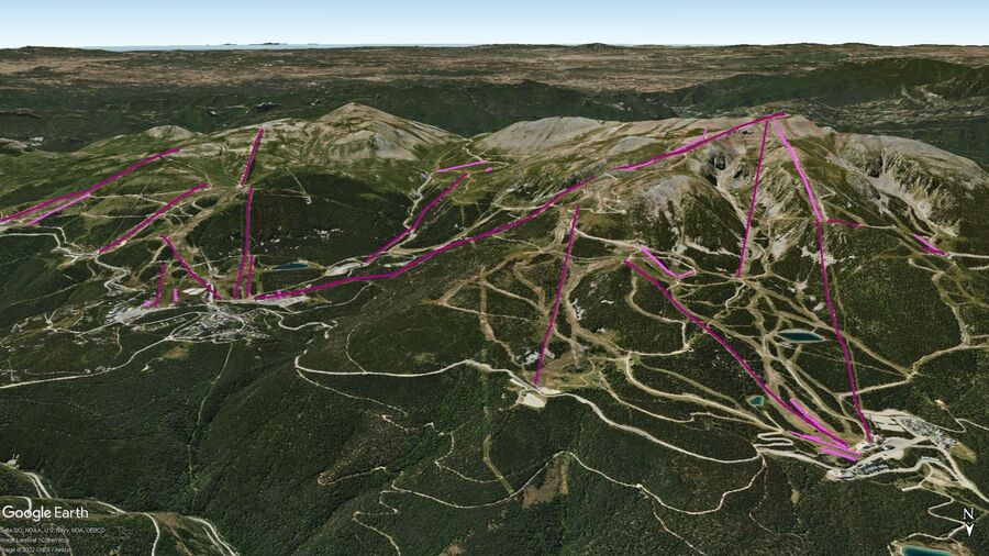 Vista Google Earth Pro La Molina+Masella (Alp 2500) Temporada 2022/23