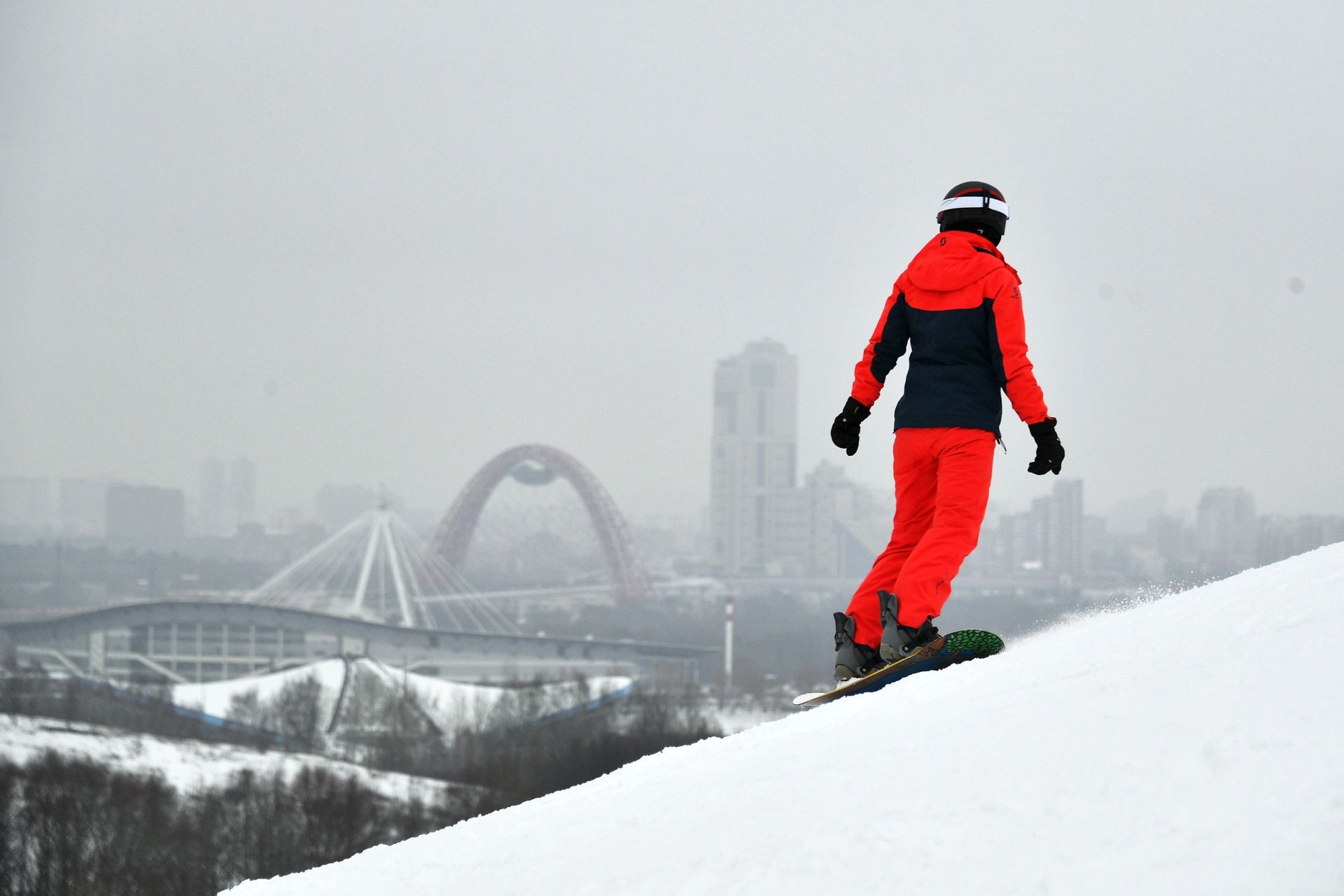 esquiador en Moscú