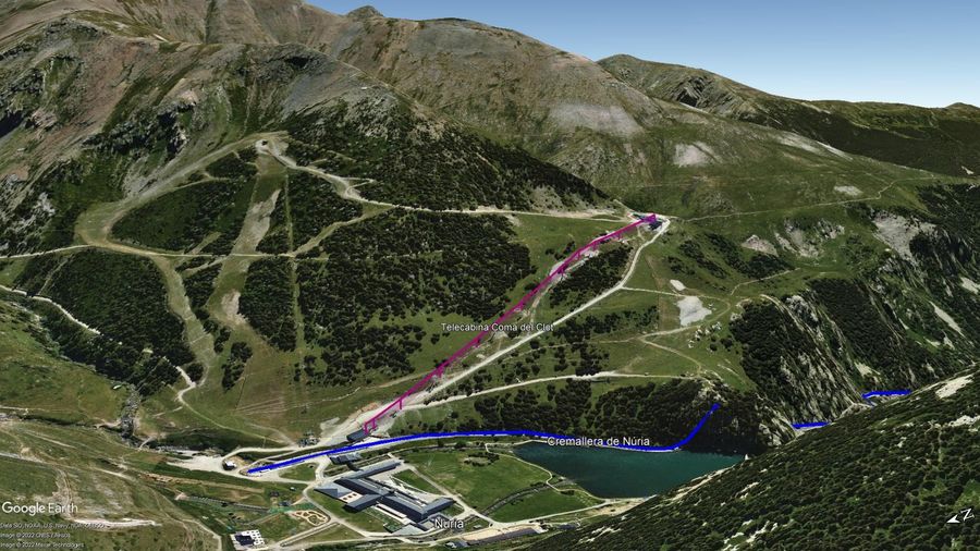 Vista Google Earth Val de Nuria Verano 2022
