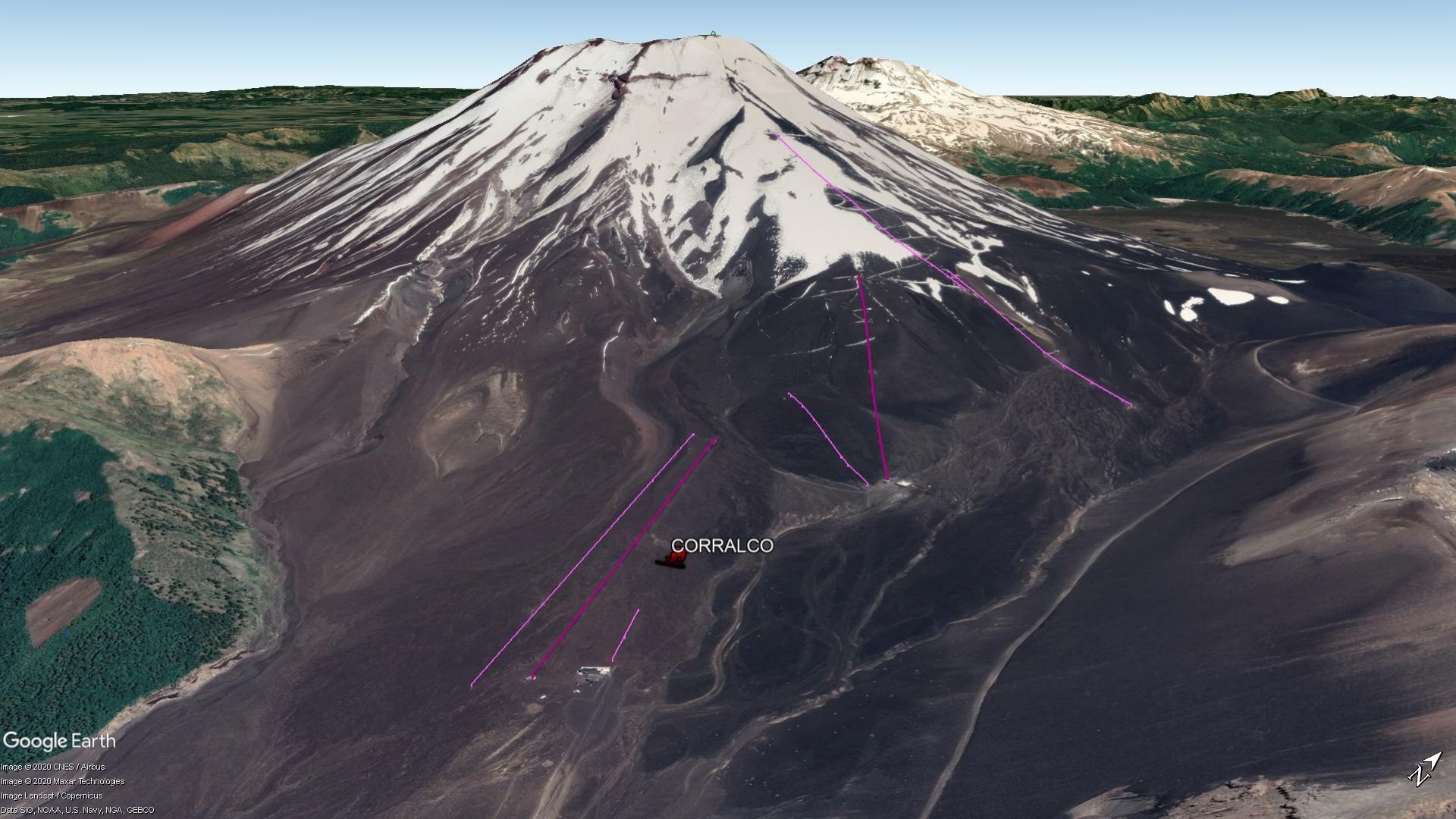 Vista Google Earth Corralco 2020
