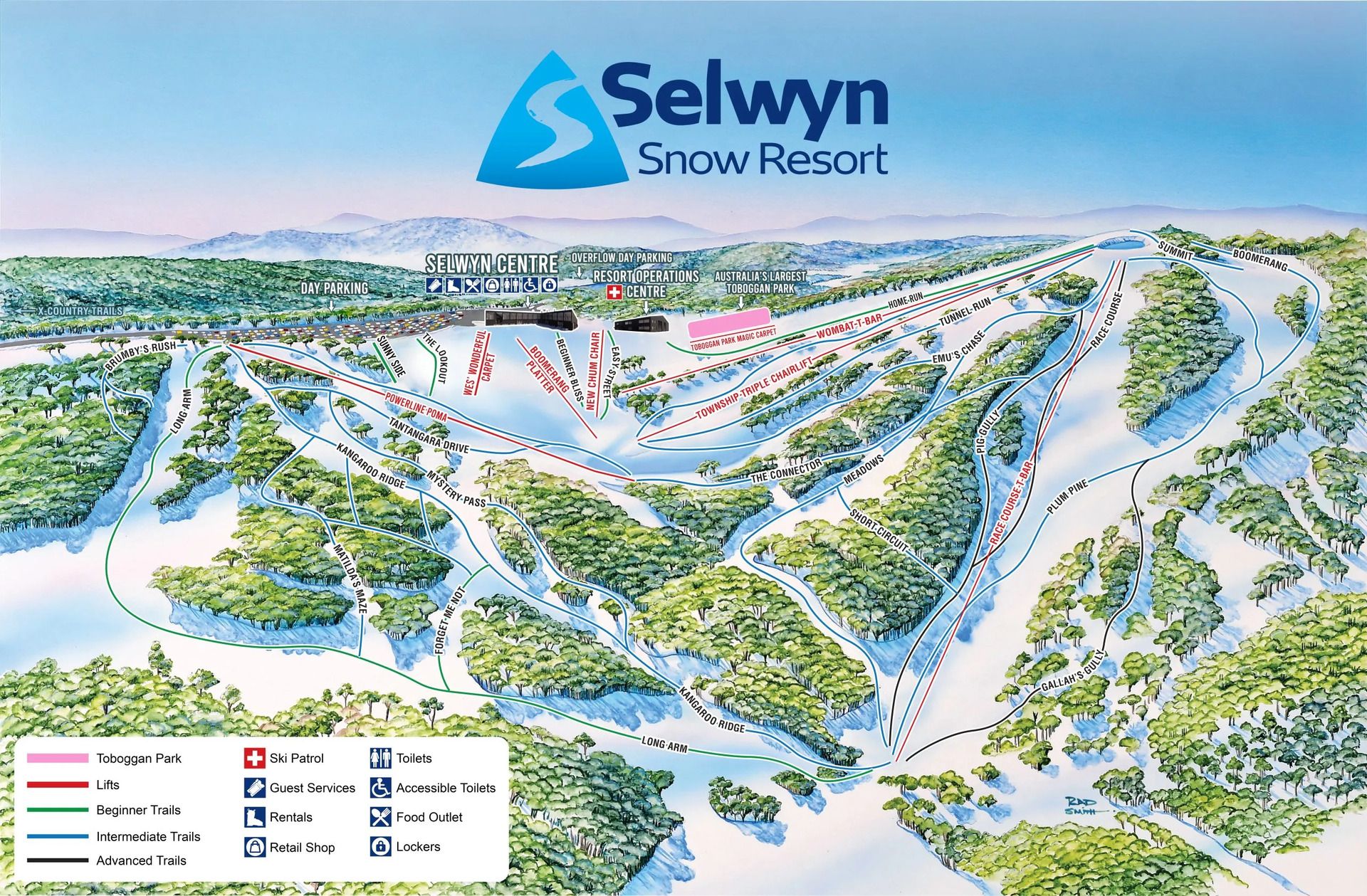 Mapa de pistas de Selwin Resort