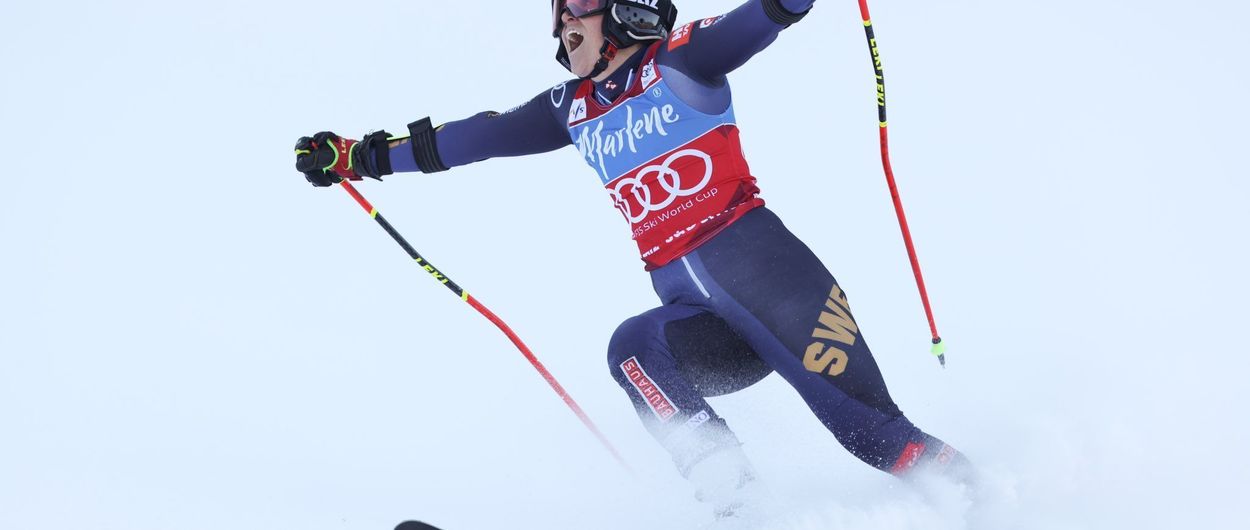 Sara Hector logra su tercera victoria de la temporada en el Slalom Gigante