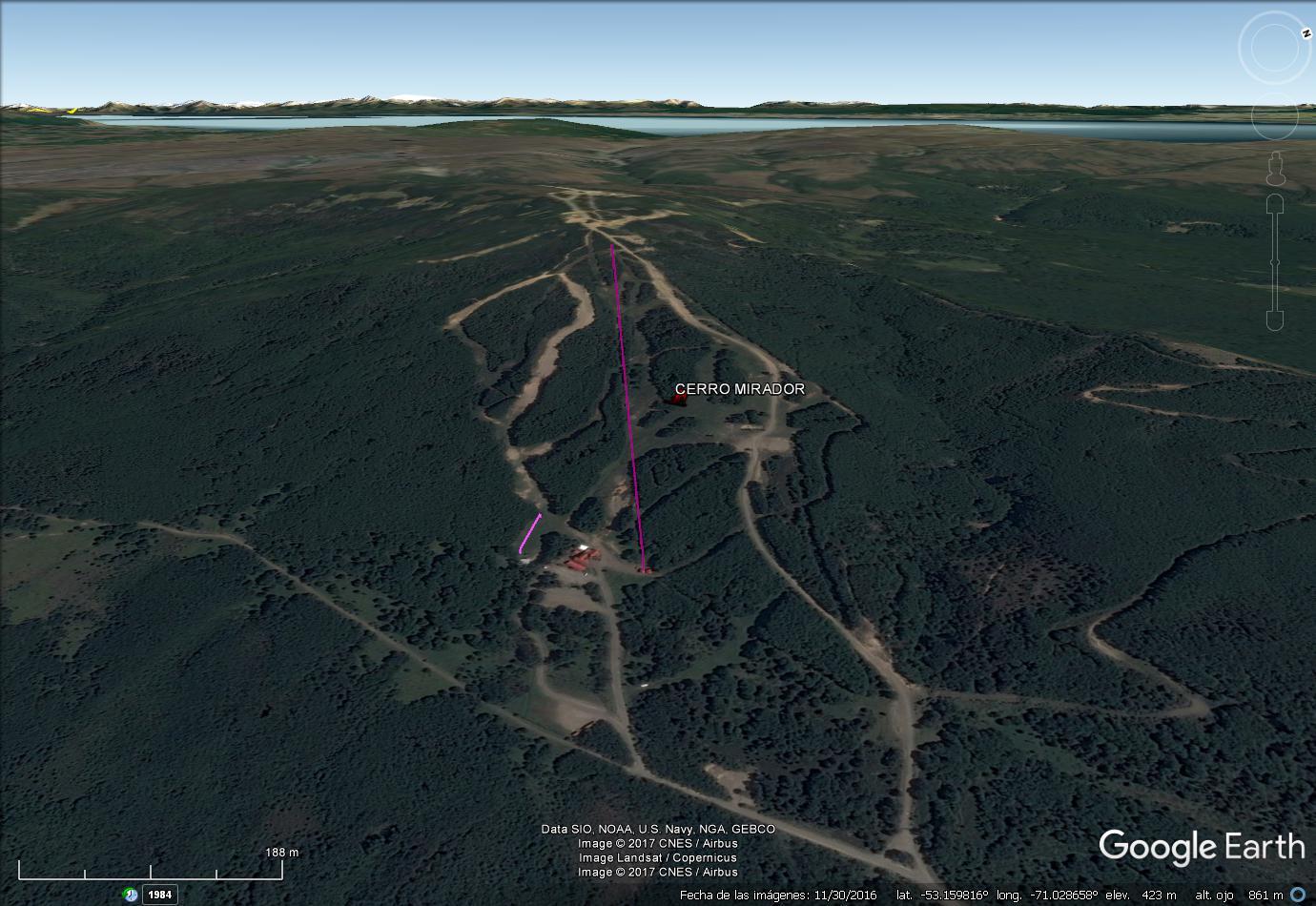 Vista Google Earth Cerro Mirador 2017