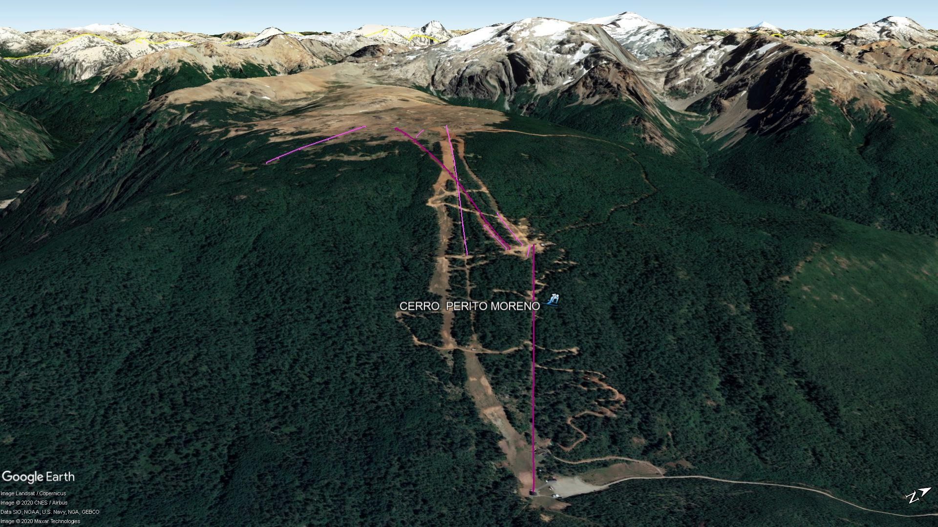 Vista Google Earth Perito Moreno 2020