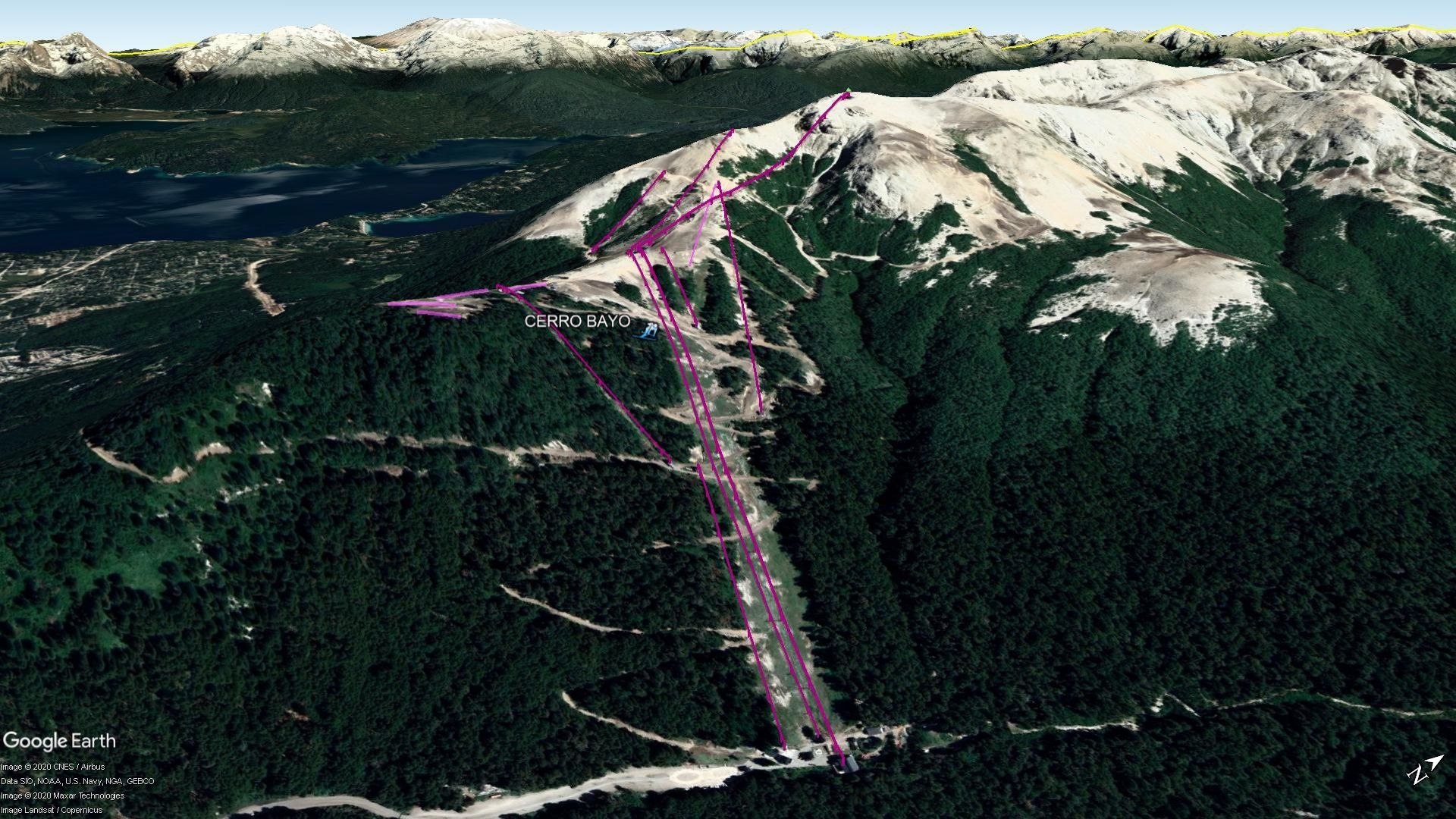 Vista Google Earth Cerro Bayo 2020