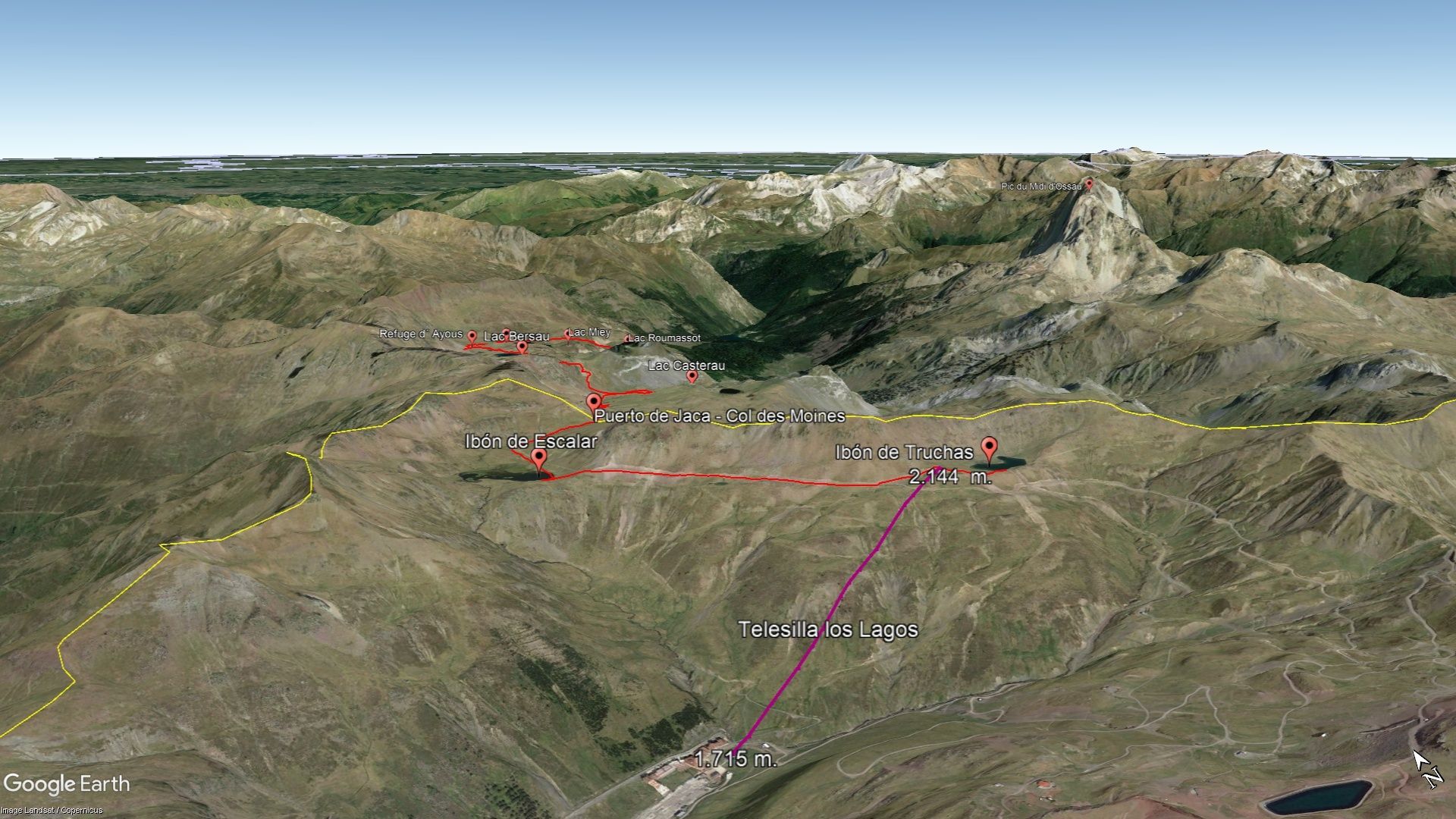 Vista Google Earth Astún Verano 2023