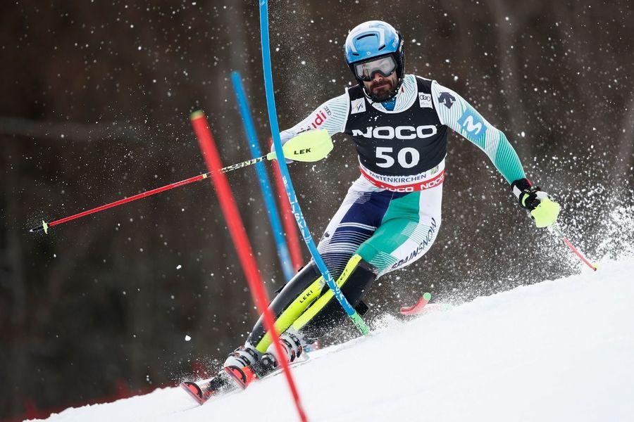 Joquim Salarich en el Slalom de Copa del Mundo de Garmisch