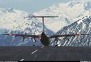De Havilland Canada Dash 7 despegando del altipuerto de Courchevel
