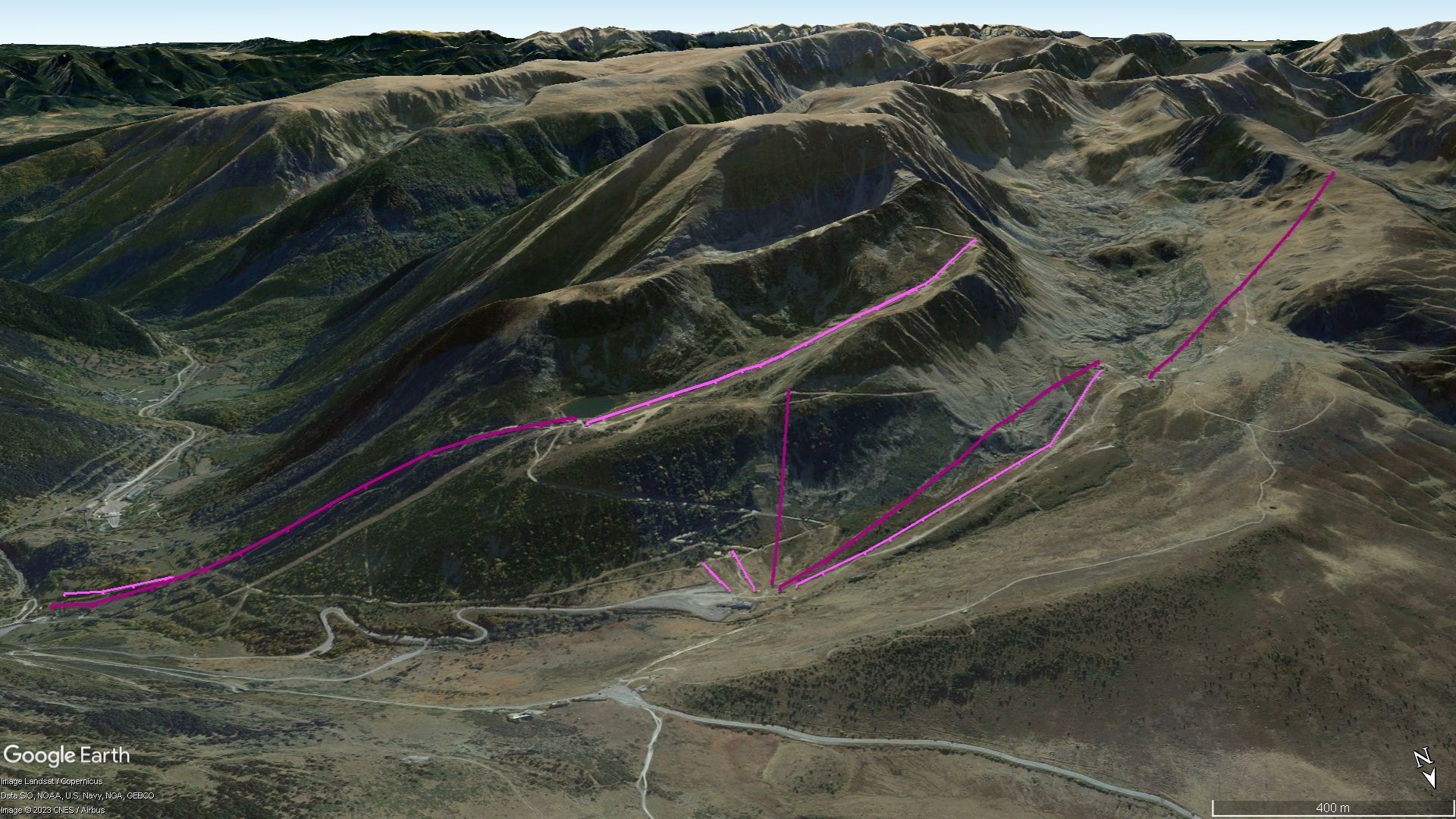 Vista Google Earth Pro Porte Puymorens Temporada 2023/24