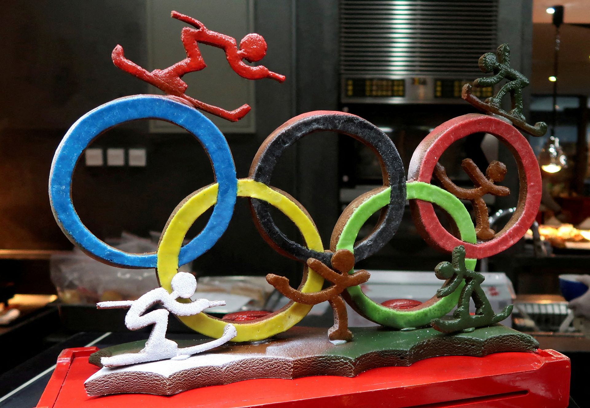 Maqueta de aros olímpicos de invierno