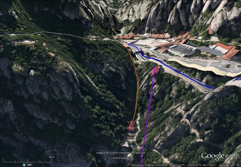 Vista Google Earth Funicular de Santa Cova