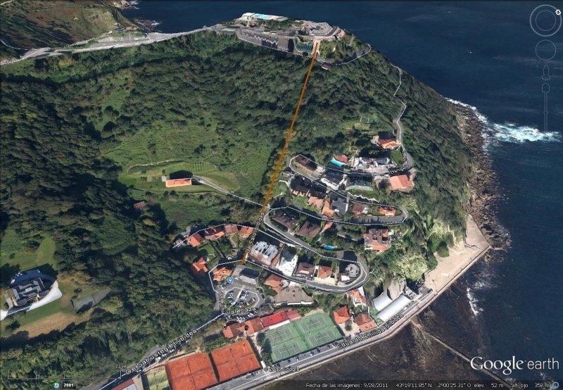 Vista Google Earth Funicular de Igueldo