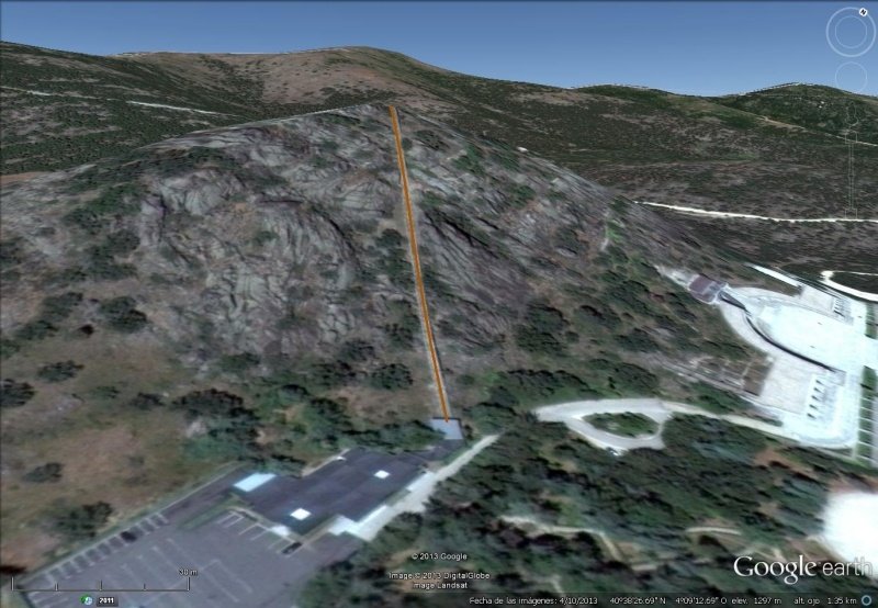 Vista Google Earth Funicular del Valle de los Caidos
