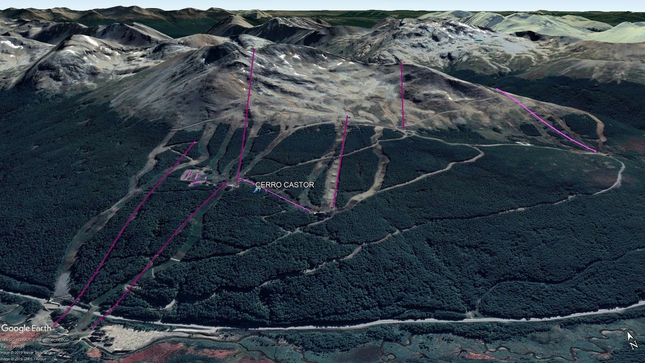 Vista Google Earth Cerro Castor 2019