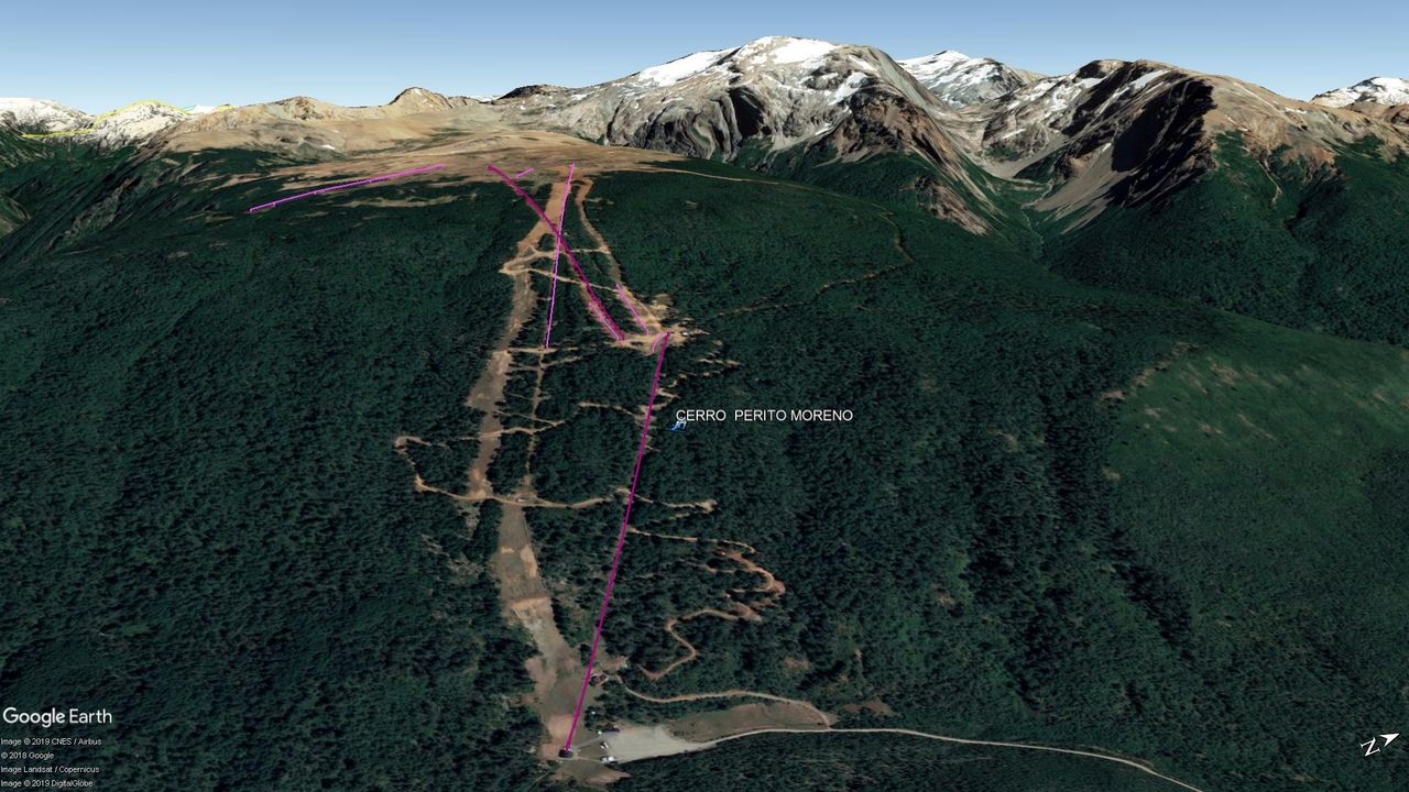 Vista Google Earth Cerro Perito Moreno 2019