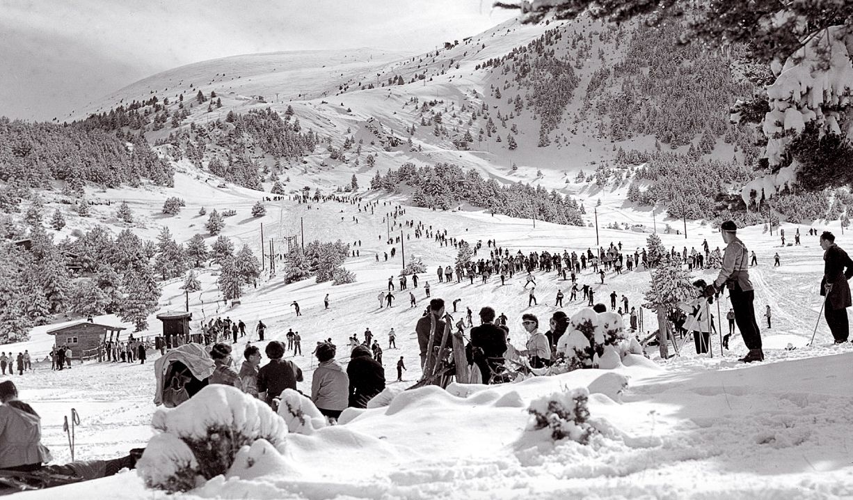 Larga de La Molina en los años 50 (Foto: archivo La Molina).