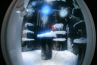 Máquina de nieve en Sauna de Moscú