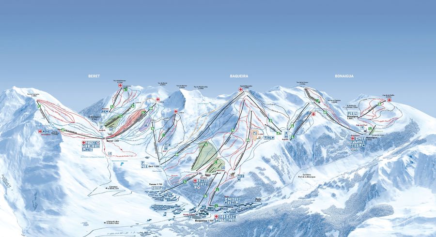 Mapa de pistas de Baqueira beret 2015-2016