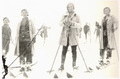 Cuatro señoritas esquiadoras en los tiempos heroicos de Candanchú en 1930